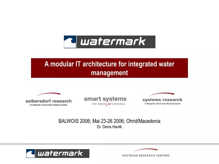 a modular it architecture for integrated water