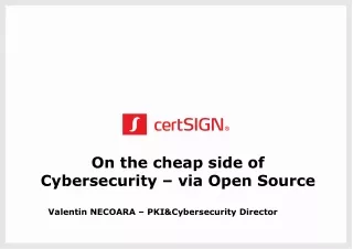 On the cheap side of Cybersecurity – via Open Source