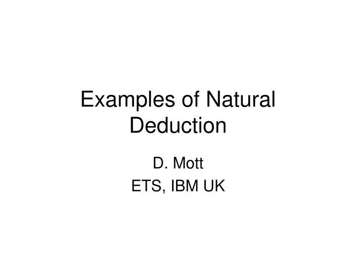 examples of natural deduction