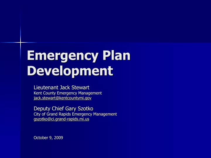 emergency plan development