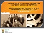 PRESENTATION TO THE SELECT COMMITTEE ON LABOUR &amp; PUBLIC ENTERPRISES - slide 1