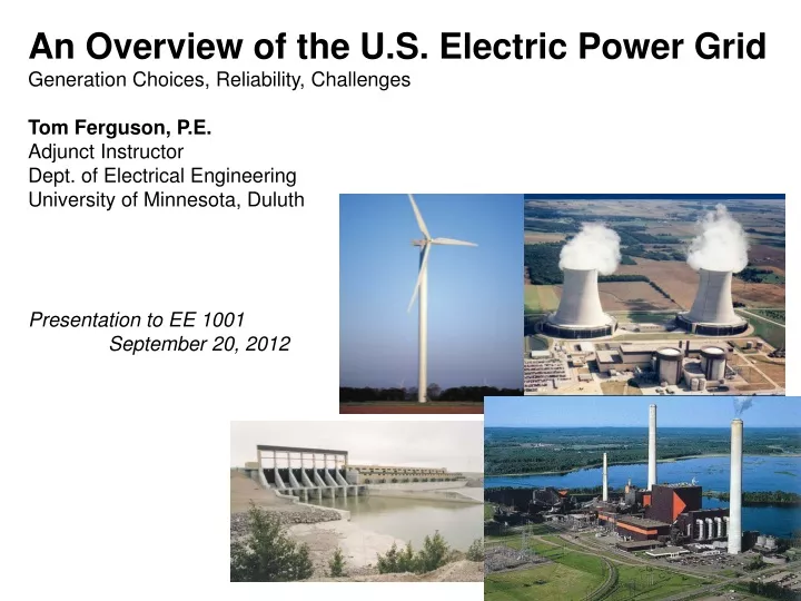 an overview of the u s electric power grid