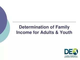 Determination of Family Income for Adults &amp; Youth