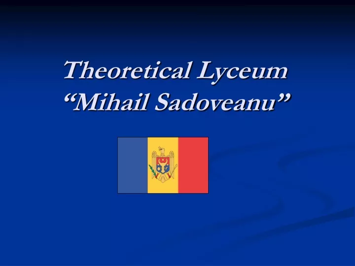 theoretical lyceum mihail sadoveanu
