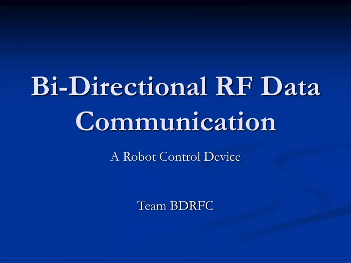 bi directional rf data communication