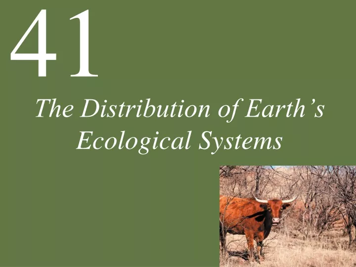 the distribution of earth s ecological systems
