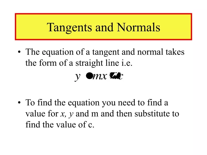 tangents and normals
