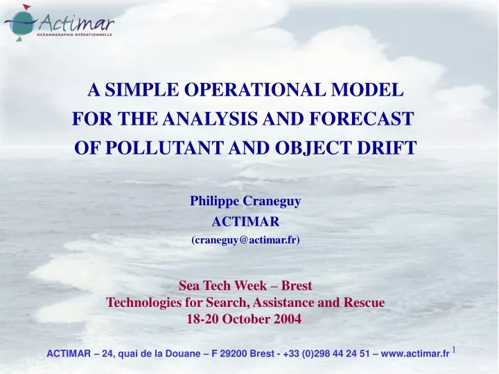 a simple operational model for the analysis