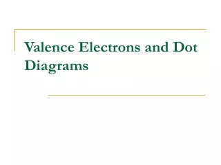 Valence Electrons and Dot Diagrams
