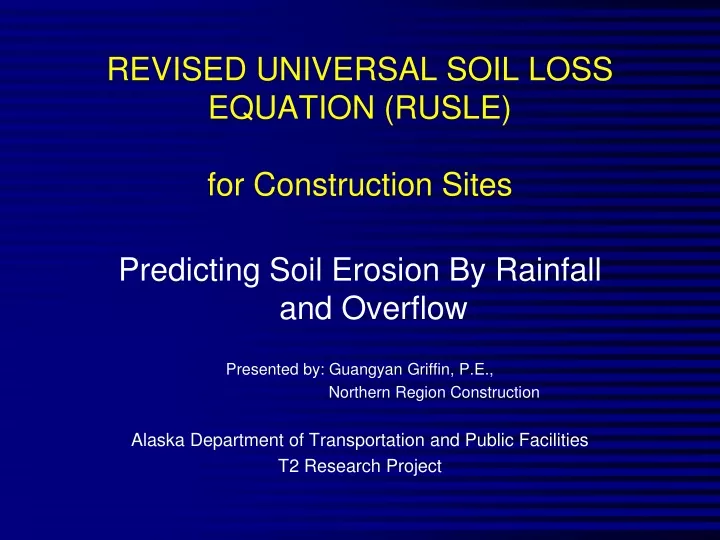 revised universal soil loss equation rusle for construction sites