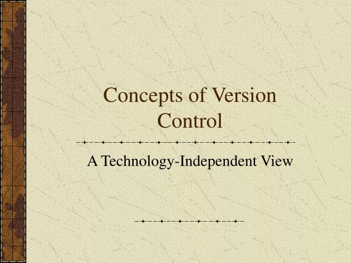 concepts of version control