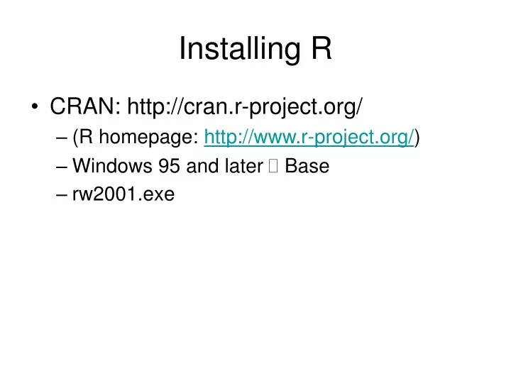 installing r