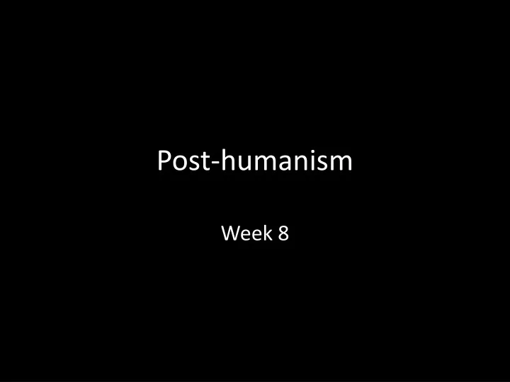 post humanism
