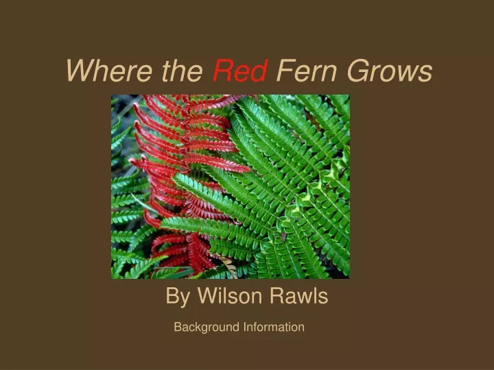 where the red fern grows