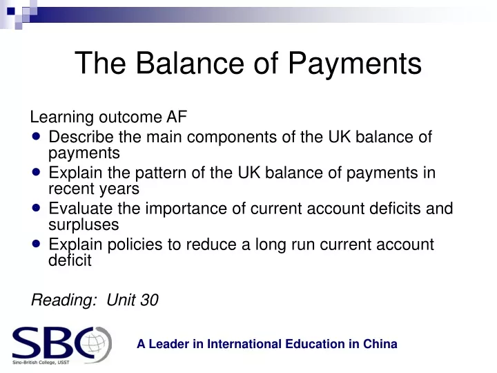 the balance of payments