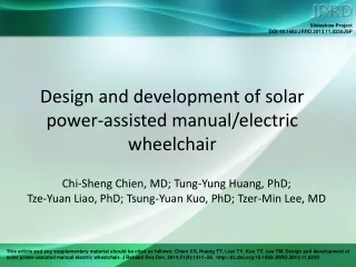 Design and development of solar power-assisted manual/electric wheelchair