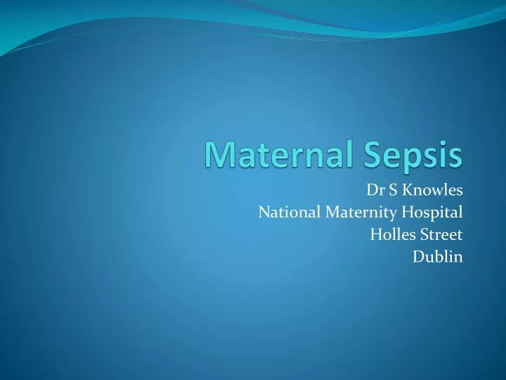 maternal sepsis