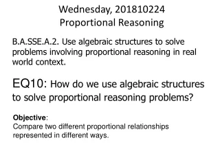 Wednesday, 201810224 Proportional Reasoning