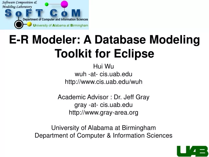 e r modeler a database modeling toolkit for eclipse