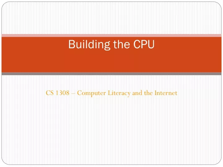 building the cpu