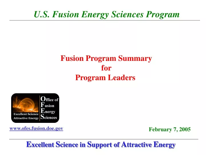u s fusion energy sciences program
