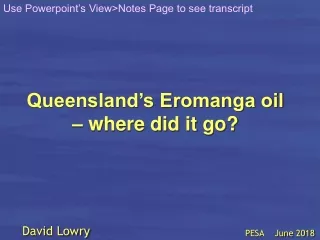 Queensland’s Eromanga oil – where did it go?