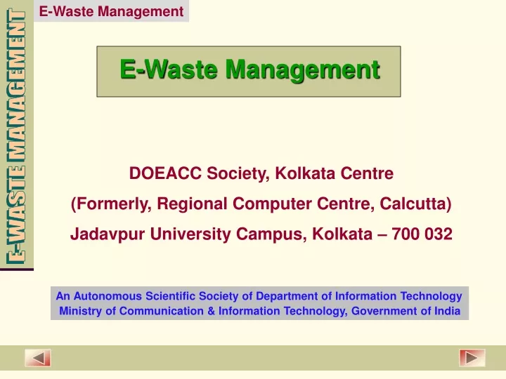 e waste management