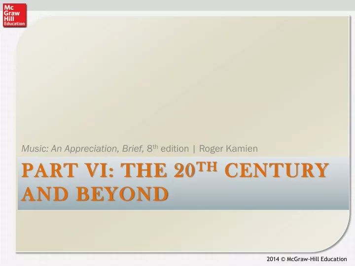 part vi the 20 th century and beyond