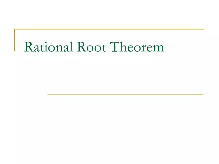 rational root theorem