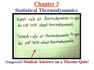 Chapter 3 Statistical Thermodynamics