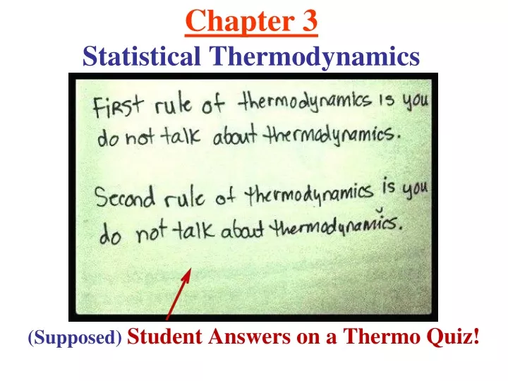 chapter 3 statistical thermodynamics