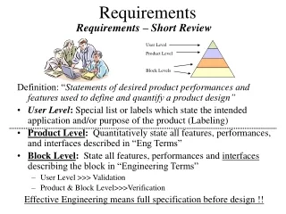 Requirements – Short Review
