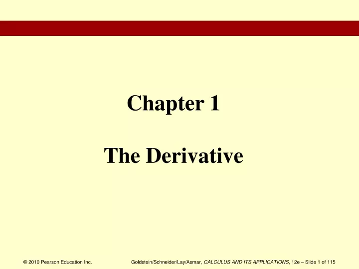 chapter 1 the derivative