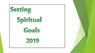 Setting       Spiritual            Goals 2019