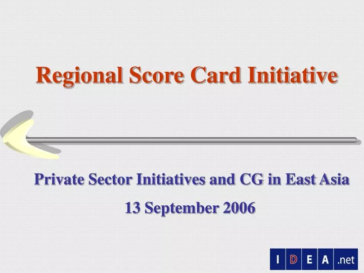 regional score card initiative