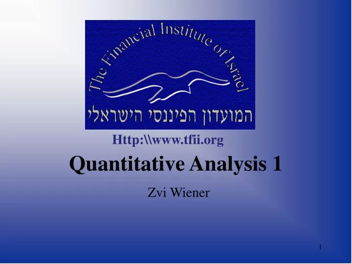 quantitative analysis 1