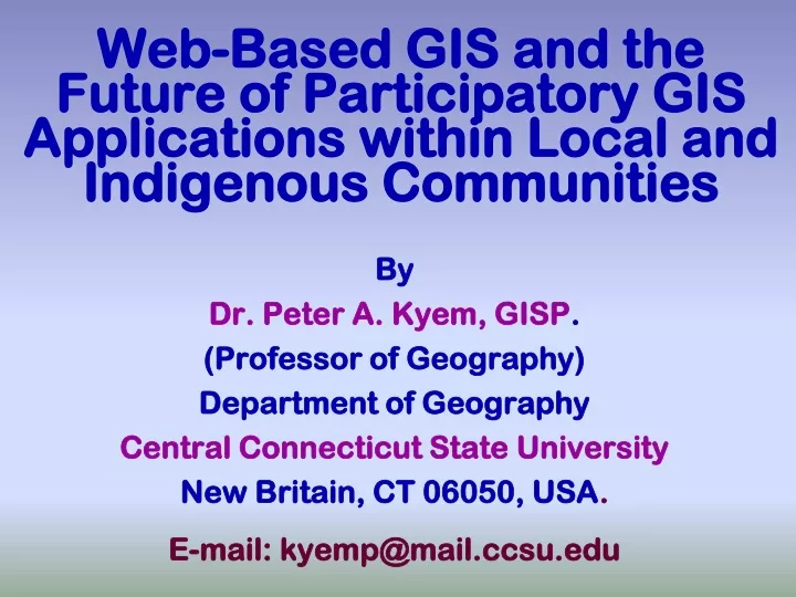 web based gis and the future of participatory
