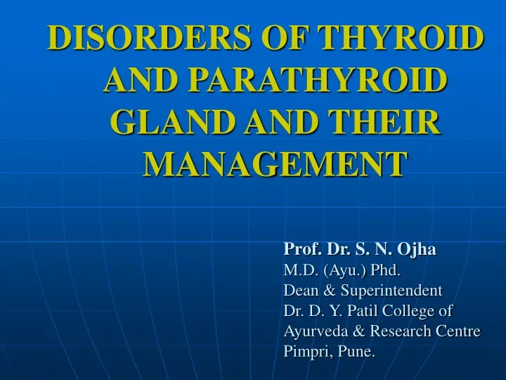 disorders of thyroid and parathyroid gland