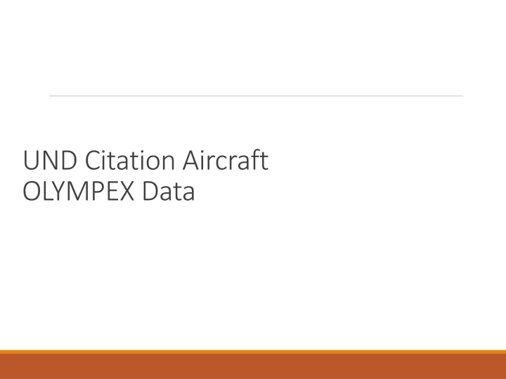 und citation aircraft olympex data