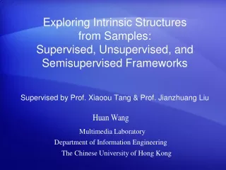 Supervised by Prof. Xiaoou Tang &amp; Prof.  Jianzhuang  Liu
