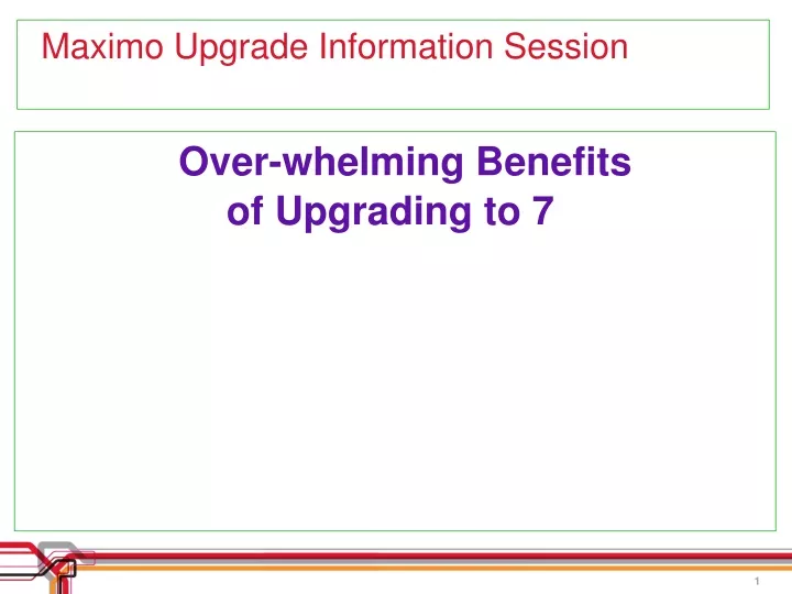 maximo upgrade information session