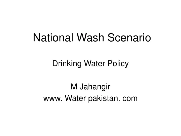 national wash scenario
