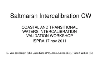 Saltmarsh Intercalibration CW