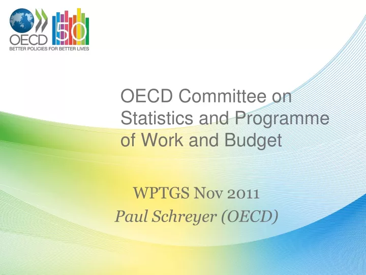 oecd committee on statistics and programme of work and budget
