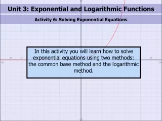 Unit 3: Exponential and Logarithmic Functions