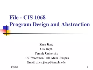 File - CIS 1068  Program Design and Abstraction