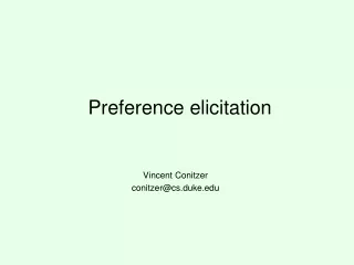 Preference elicitation