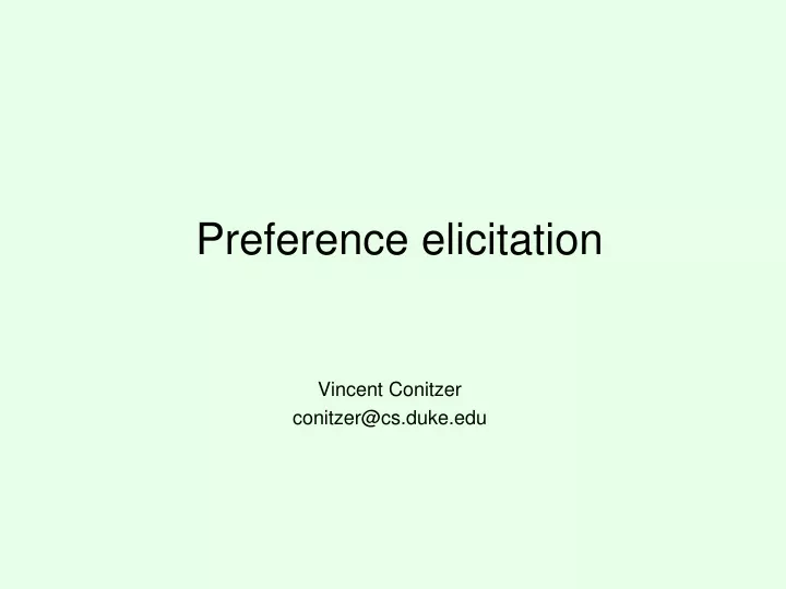 preference elicitation