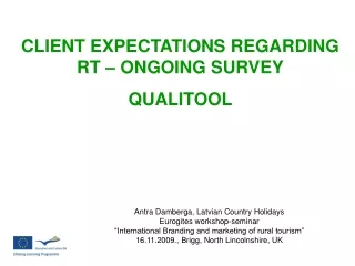 CLIENT EXPECTATIONS REGARDING RT – ONGOING SURVEY  QUALITOOL