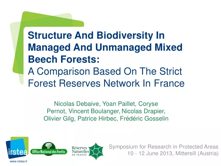 structure and biodiversity in managed